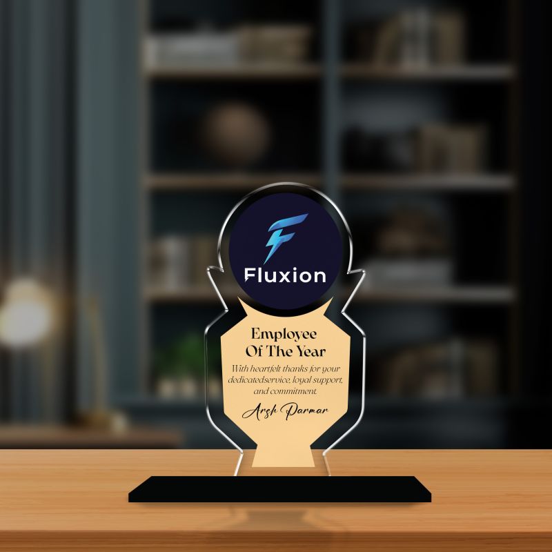 Employee of the Year Trophy Personalized Acrylic Award Trophy Custom with Name Achievement Award for Employee, Corporate Recognition Thankyou Gift for Employee